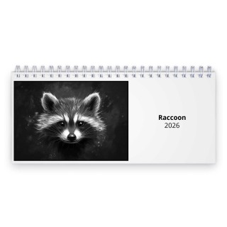 Raccoon 2026 Desk Calendar