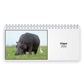 Hippo 2026 Desk Calendar