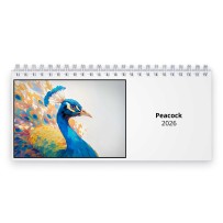 Peacock 2026 Desk Calendar