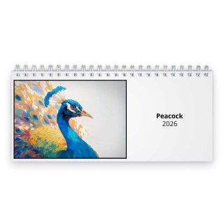 Peacock 2026 Desk Calendar