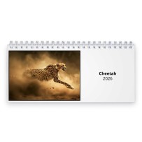 Cheetah 2026 Desk Calendar