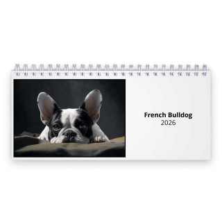 French Bulldog 2026 Desk Calendar