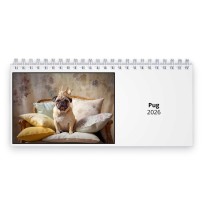 Pug 2026 Desk Calendar