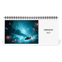 Cyberpunk 2027 Desk Calendar