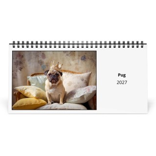 Pug 2027 Desk Calendar