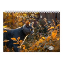 Russian Blue Cat 2026 Wall Calendar