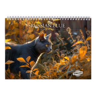 Russian Blue Cat 2026 Wall Calendar