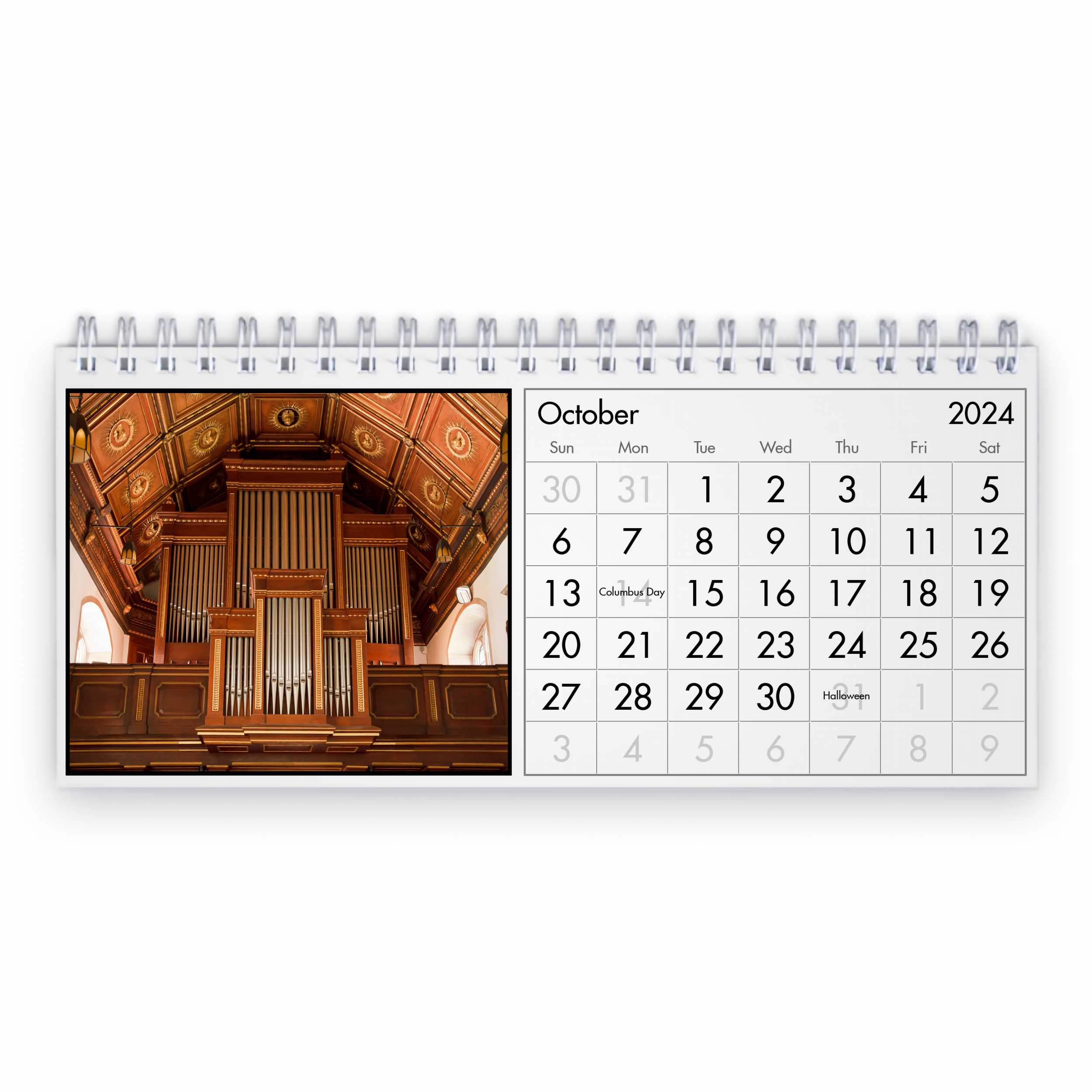 Eccolo Calendrier de bureau 2023-2024 – Cartes de calendrier académique  avec petit support en bois de pin, design amusant et moderne, décoration de