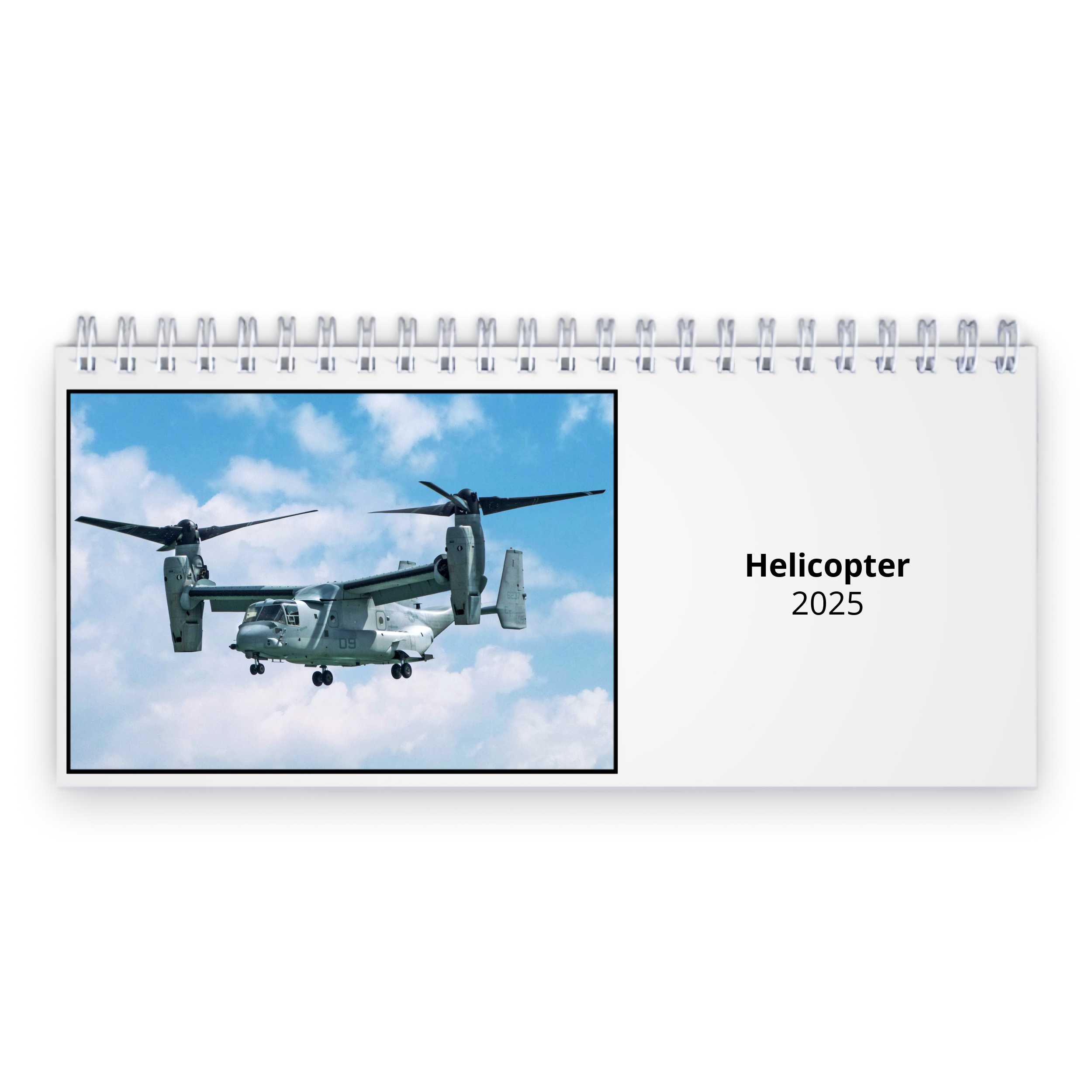 Helicopter 2025 Desk Calendar
