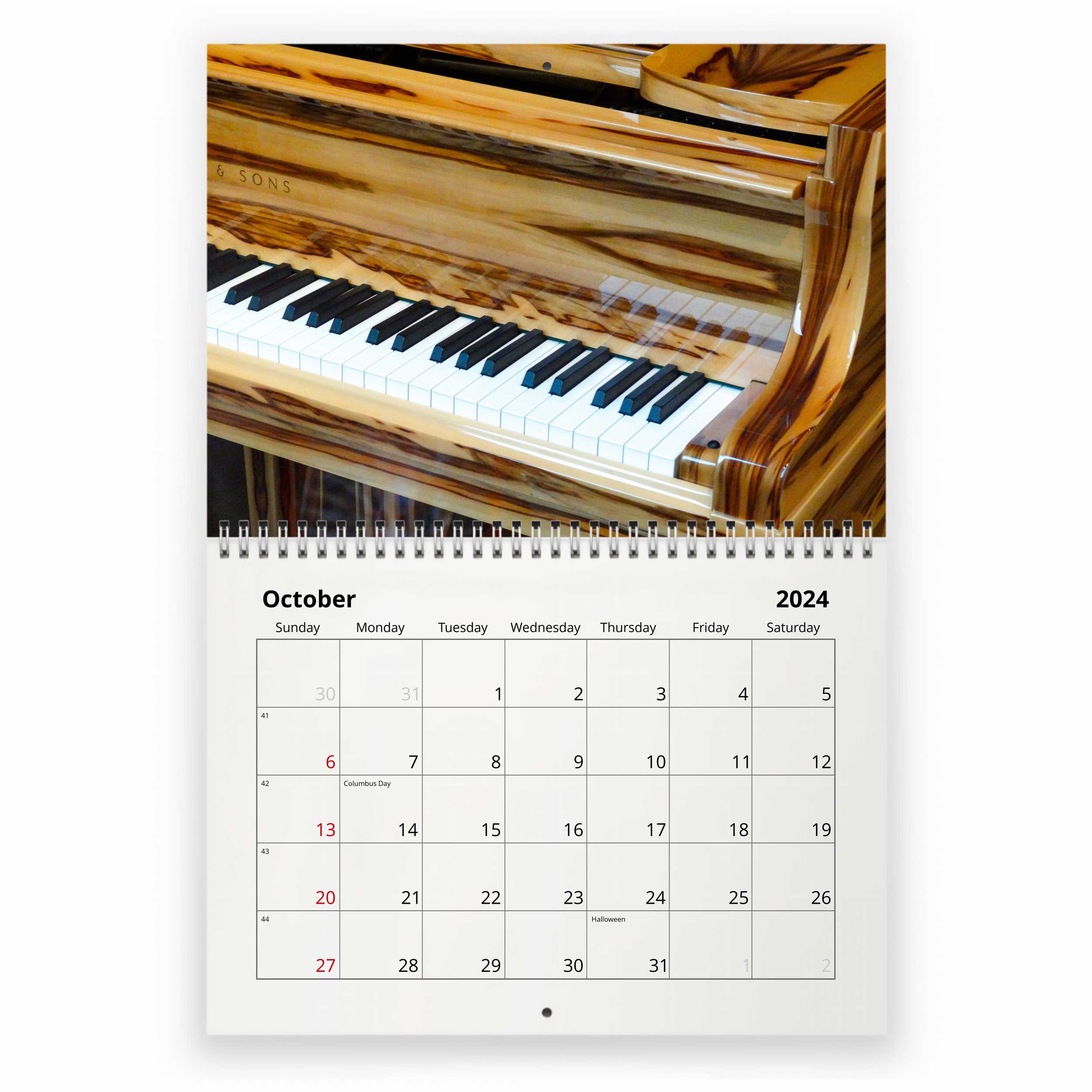 Piano 2024 Wall Calendar