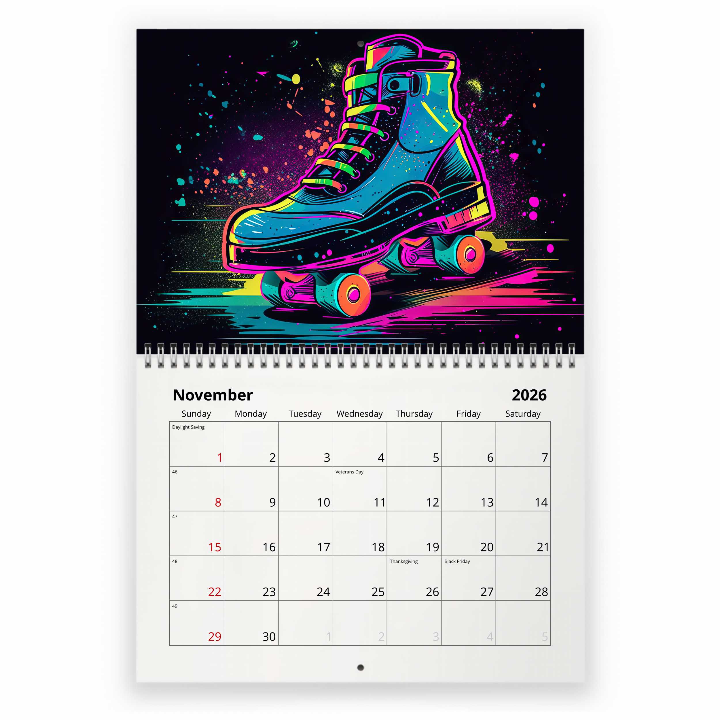 80s Retro 2026 Wall Calendar
